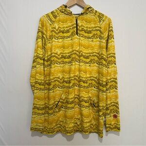 CG Habitats Performance Fishing Hoodie Mens M Yellow Sun Shirt Outdoor